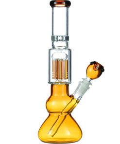 Amber 10 Arm Tree Perc Water Pipe with Ice Catcher