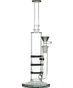 Black Skinny Triple Honeycomb Perc Water Pipe