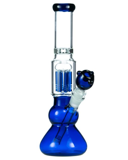 Blue 7 Arm Tree Perc Water Pipe with Ice Catcher