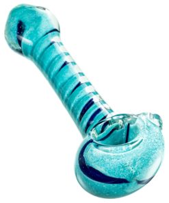 Blue Element Spiral Glass Hand Pipe