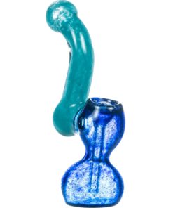 Blue Fritted Two-Tone Sherlock Bubbler