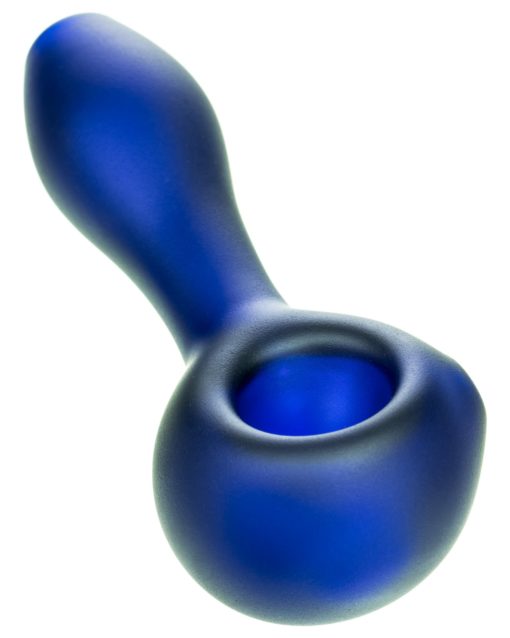 Blue "Lil Hitter" Frosted Spoon Pipe