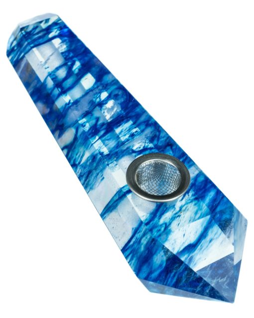 Blue Melted Quartz Stone Pipe