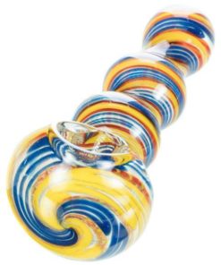 Blue Multi-Color Spiral Hand Pipe