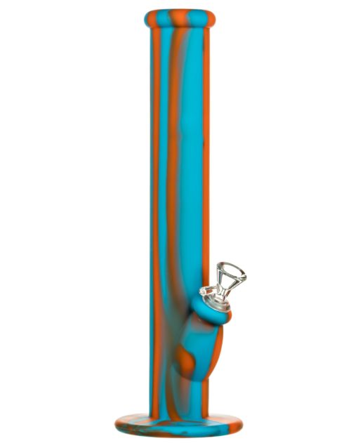 Blue & Orange 14" Silicone Straight Tube Bong