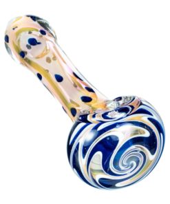 Blue Spotted Wig Wag Hand Pipe