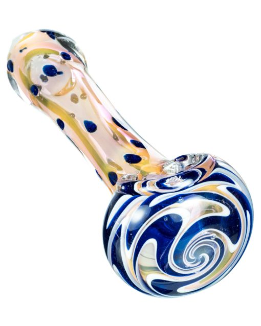 Blue Spotted Wig Wag Hand Pipe