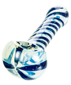 Blue Swirled Fumed Hand Pipe