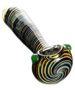 Blue Tight Spiral Spoon Pipe with Fumed Glass