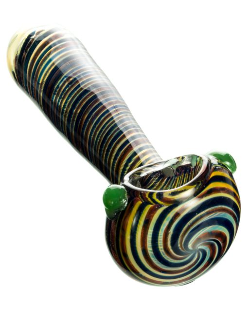 Blue Tight Spiral Spoon Pipe with Fumed Glass
