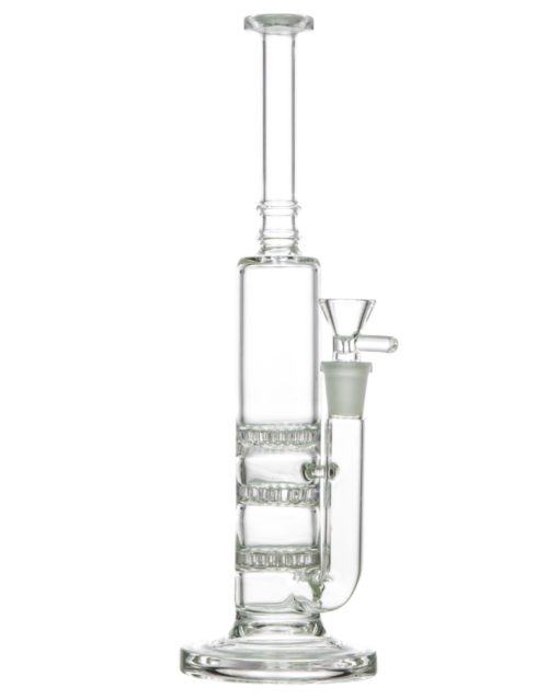 Clear Skinny Triple Honeycomb Perc Water Pipe