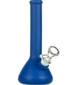 Dark Blue Skinny Neck Silicone Beaker Bong