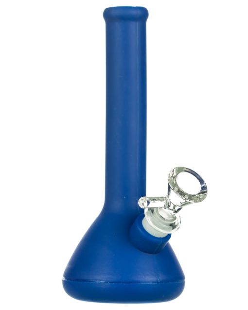 Dark Blue Skinny Neck Silicone Beaker Bong