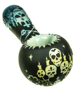 Day of the Dead Sandblasted Spoon Pipe