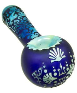 Fleur de Lis Sandblasted Spoon Pipe