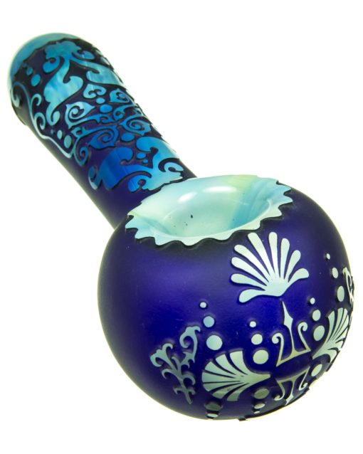 Fleur de Lis Sandblasted Spoon Pipe