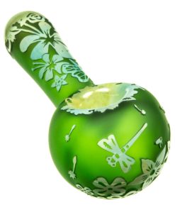 Flowers & Bug Life Sandblasted Spoon Pipe