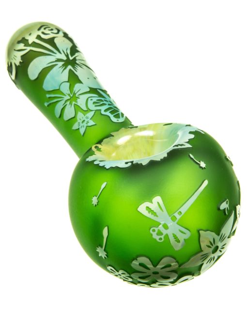 Flowers & Bug Life Sandblasted Spoon Pipe