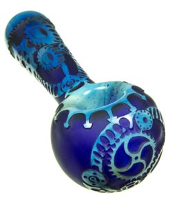 Gears Sandblasted Spoon Pipe