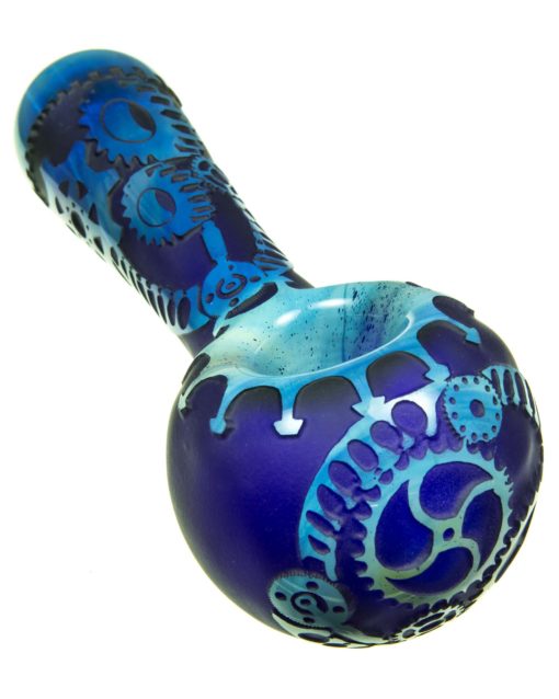 Gears Sandblasted Spoon Pipe