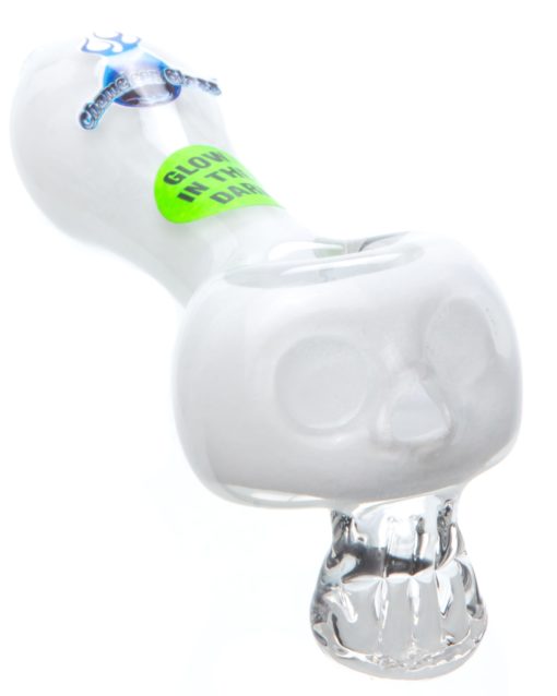 Glow in the Dark Bonehead Glass Pipe