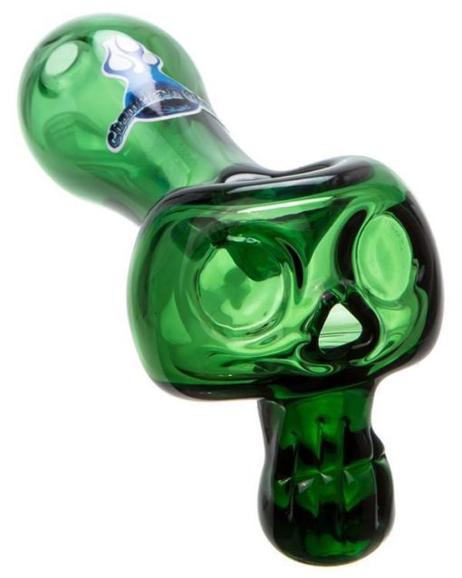 Green Bonehead Glass Pipe