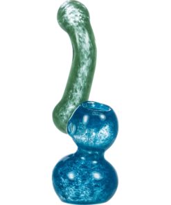 Green Fritted Two-Tone Sherlock Bubbler