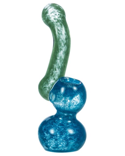 Green Fritted Two-Tone Sherlock Bubbler