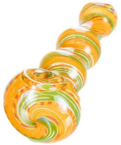 Green Multi-Color Spiral Hand Pipe