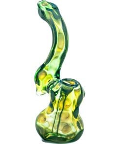 Green Spotted Glass Sherlock Bubbler