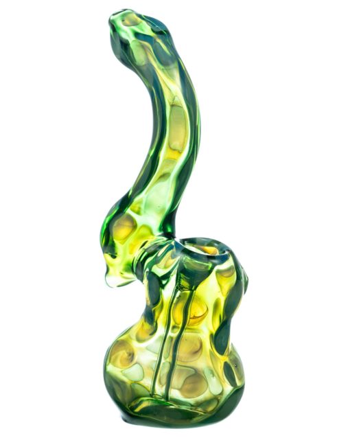 Green Spotted Glass Sherlock Bubbler