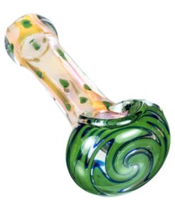 Green Spotted Wig Wag Hand Pipe