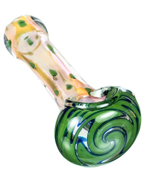 Green Spotted Wig Wag Hand Pipe
