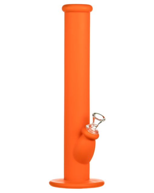 Orange 14" Silicone Straight Tube Bong