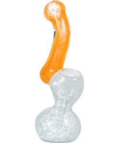 Orange Fritted Two-Tone Sherlock Bubbler