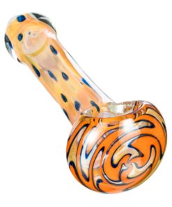 Orange Spotted Wig Wag Hand Pipe