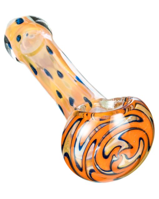 Orange Spotted Wig Wag Hand Pipe