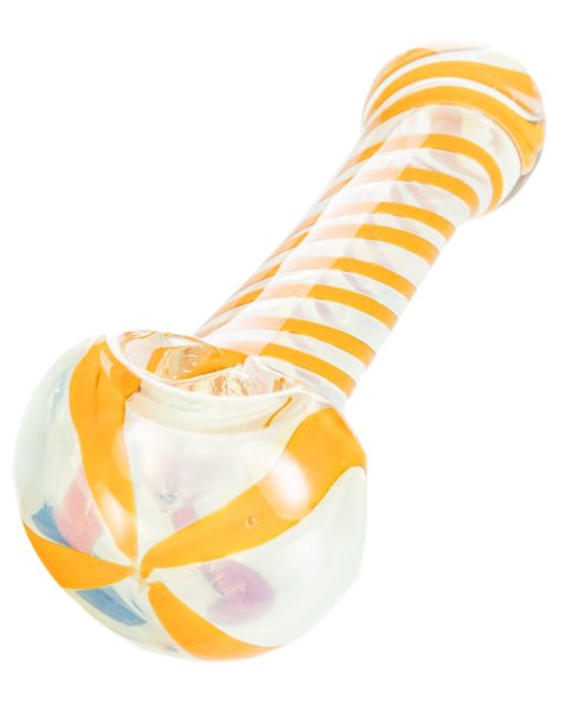 Orange Swirled Fumed Hand Pipe