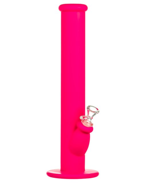 Pink 14" Silicone Straight Tube Bong