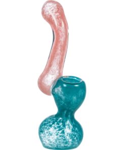 Pink Fritted Two-Tone Sherlock Bubbler