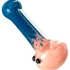 Pink Fritted Two Tone Spoon Pipe with Black Marbles