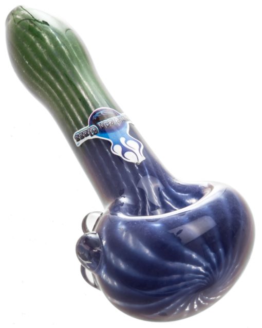 Purple Faded Frit Ribbed Pipe