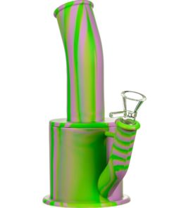 Purple & Green Silicone Oil Can Bong