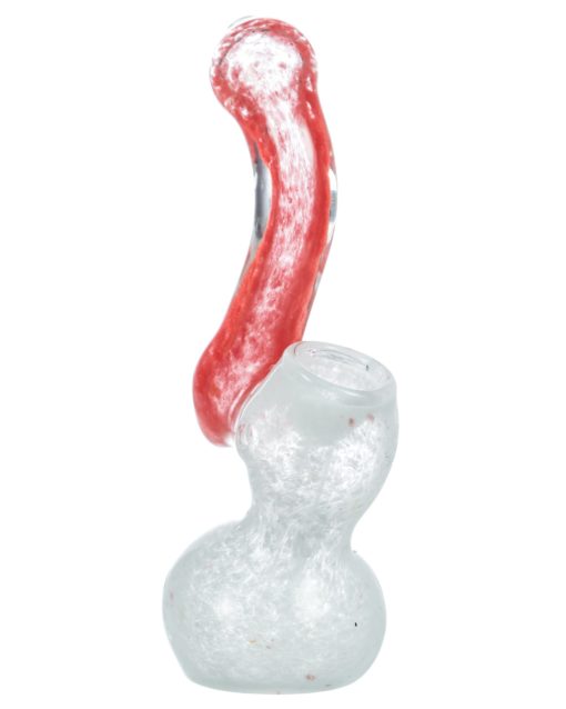 Red Fritted Two-Tone Sherlock Bubbler