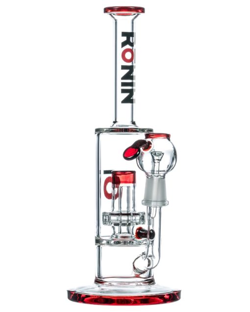 Red "Kabutowari" Skinny Neck Dab Rig with UFO Perc