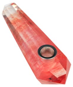 Red Melted Quartz Stone Pipe