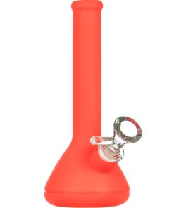Red Skinny Neck Silicone Beaker Bong