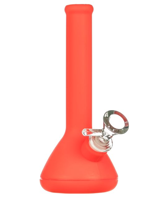 Red Skinny Neck Silicone Beaker Bong