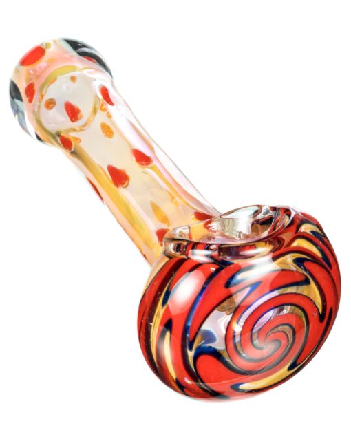 Red Spotted Wig Wag Hand Pipe