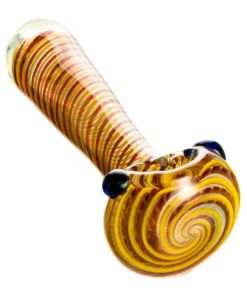 Red Tight Spiral Spoon Pipe with Fumed Glass